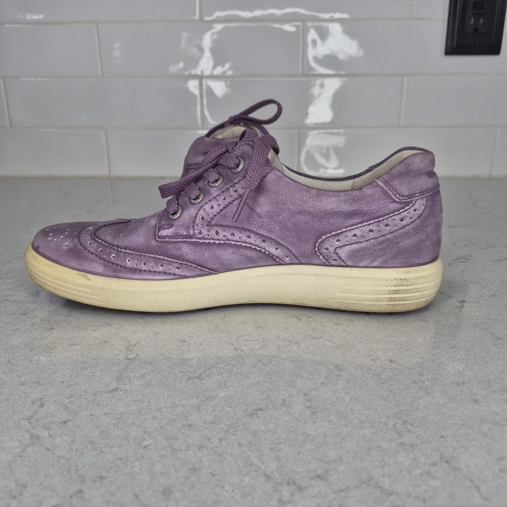 Ecco Hydromax Wingtip Womens Golf Shoes Purple‎ Size 39 Extra Width